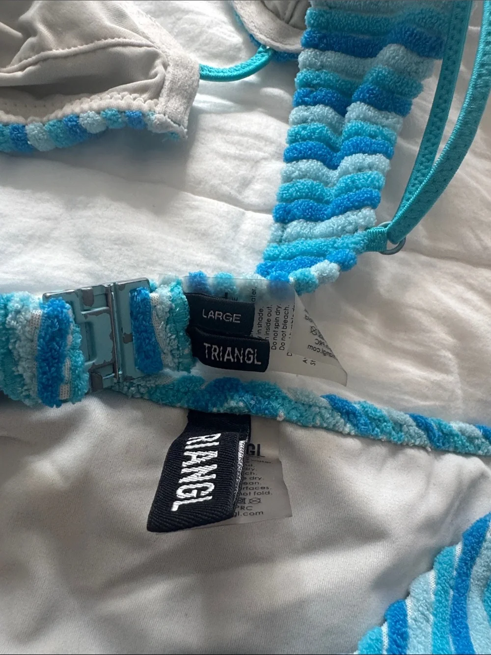 triangl swimwear Blue & Aqua Striped Two-Piece Bikini
